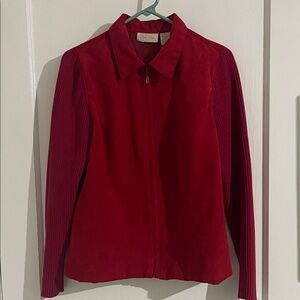 Studio Works Red Zip-Up Blazer